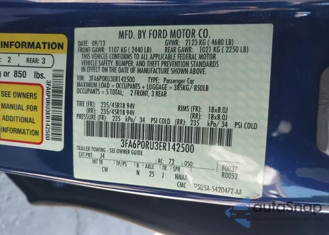 2014 Ford Fusion Hybrid Titanium from USA, damaged, VIN 3FA6P0RU3ER142500